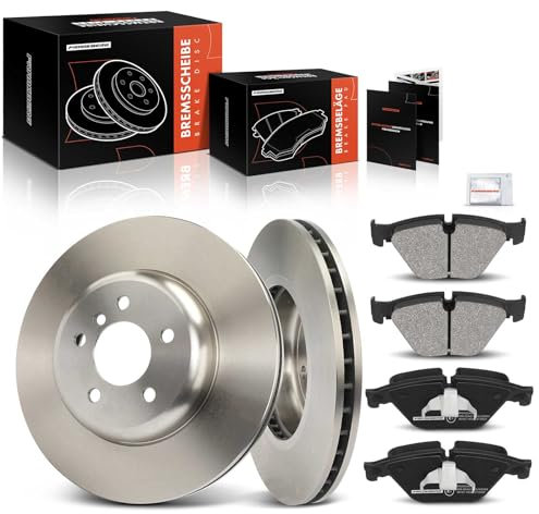 Frankberg 2x Bremsscheiben 4x Bremsbeläge mit Bremsenschmiermittel Vorne Kompatibel mit 5er F10 525 528 530 2010-2016 5er Touring F11 525 528 530 2009-2017 Replace# 34116775277