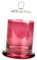 Baoblaze Cloche Glass Dome Candle Holder Glass Cloche Dome with Base,Wedding Glass Bell Cover Candle Jar Cup for Candy,Snack Nuts Cake, rose red