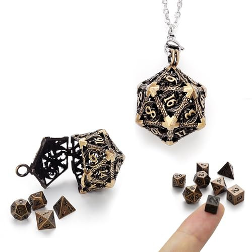 Rongxze 7 Pezzi Dadi Set, Dadi DND Poliedrici per Dungeon e Dragons, Accessories per Dungeons and Dragons MTG RPG D4 D6 D8 D10 D12 D20 Role Play Dadi DND Set