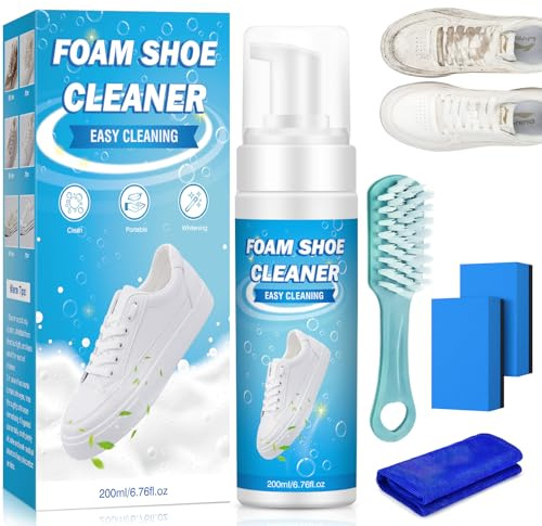 YKDILYHH Shoe Cleaner,White Shoe Cleaner Kit,200ml Sneaker Cleaner,Suede Shoe Cleaner,Shoe Cleaning Kit for Leather Shoes,Tennis Shoe