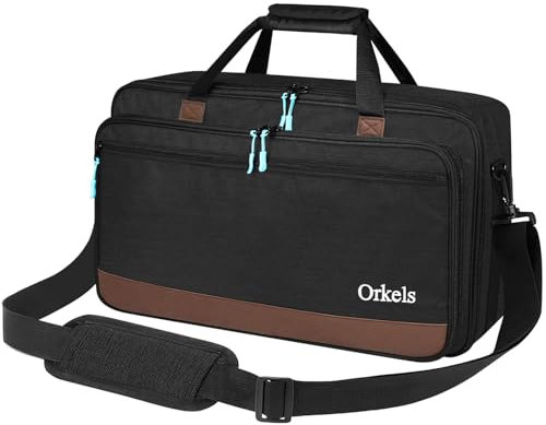 ORKELS DJ-Controller-Tasche für Pioneer RX/NI Traktor Kontrol S8/DDJ SX SX2 SX3/DDJ 800 808/DDJ FLX6 – Tragetasche mit Gurt für Controller, Laptop, Kopfhörer und Kabel – L-60 x 14 x 39 cm