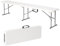 Durable 6ft Folding Bench Seat - L 72.05’’ x W 11.02’’ x H 16.93’’ (183 x 28 x 43 cm) - Portable White Plastic Bench with Convenient Carry Handle - Perfect for Garden, Picnic, Party, and Camping
