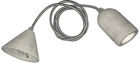 Set aus Lampenfassung und Betonblume, inklusive 1,5 m Textilkabel und E27-Sockel. Verleihen Sie Ihrer Dekoration einen industriellen und raffinierten Touch, ideal zur Verschönerung Ihrer Räume.