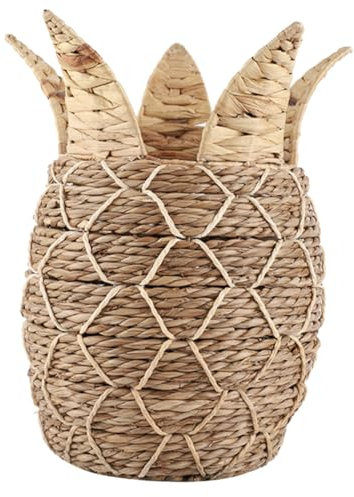 PRETYZOOM Panier ananas en paille étagères panier à linge poubelle empilable paniers paniers panier rangement panier de rangement fruit basket organisateur de panier corbeille tressée le fer