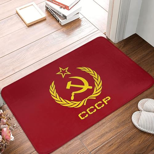 OOAHJEID Fußmatte für Badezimmer CCCP UDSSR Sowjetunion Schlafzimmer Matte Russische Sowjetunion Hammer Und Sichel Fußmatte Wohnzimmer Teppich Eingang Tür Teppich Hause