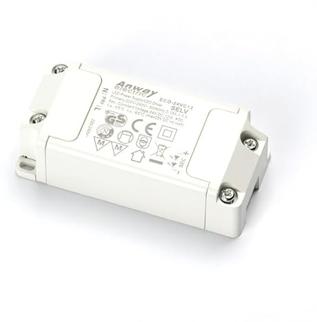 ANWAY electric LED Power Supply Driver ECO-24VC12 24V 12W 50/60Hz SELV Trafo Transformator Treiber weiß
