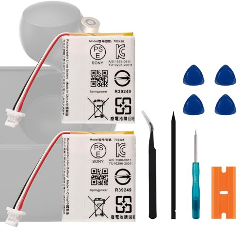 Swark Neu 702428 Ersatz Akku Kompatibel mit Sony WF-1000XM4 702428 Ladetasche mit aktualisiertem Reparaturwerkzeugsatz-2 Stück