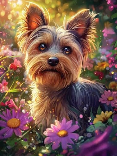 Diamond Painting Erwachsene Kinder Diamant Painting Bilder Dog 5D Diamond Painting Set DIY Daiments Painting Basteln Erwachsene Diamond Painting Runde Steine Mosaikherstellung für deko 100x130cm 1-141