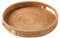 Sxmrmnx Bandeja de ratán de 30 cm, bandejas tejidas con asas para el hogar, bandeja redonda de mesa de comedor, cesta de servir de mimbre