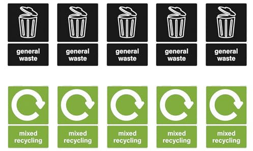 10Piece Recycle Bin Adhesive Labels Recycle Sticker Organizational Decals for Wastes Management Decoration Garbage Bin Labels