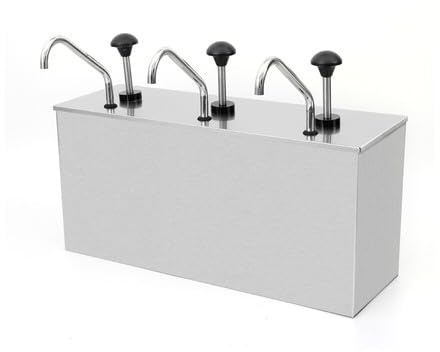 3X4L Pump SoßEnspender Dispenser Edelstahl Saucenspender Senf Ketchup Spender Pumpspender Senfspender für Restaurants Familie