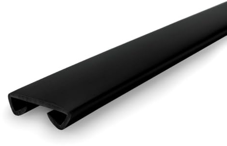 Quest Handlauf PVC 40x8 mm flexibel, rutschfest - Schwarz, 1 m | Treppenhandlauf aus weichem PVC für Treppengeländer, formbar für gebogene Flächen, ideal für Treppenhäuser & Fluchtwege