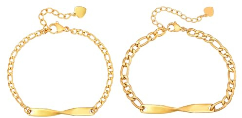 Herren-Mobius-Armband, Edelstahl-Unendlichkeitsarmband für Herren, 18 cm + 5 cm, minimalistischer Symbolismus-Schmuck als Geschenk für Frauen, ihn, Ehemann, Vater, Freund, Paare(Gold, 2 Stück)