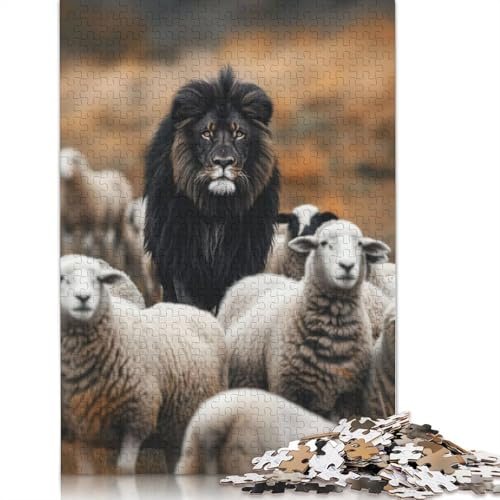 Lion Black Sheep Fantasy Puzzles 1000 Teile Schwer Puzzle Spielzeug Lernspiel Impossible Herausforderung Spielzeug Für Erwachsene Und Kinder Ab 12 Jahren 500pcs (52x38cm)