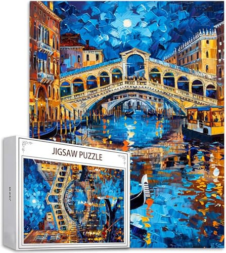 Venedig Puzzle 6000 Teile Wasserstadt Puzzle Erwachsene, Holzpuzzle Klassische Puzzles, Jigsaw Puzzles für Erwachsene, Premium Klassische Jigsaw, Geschicklichkeitsspiel für die Ganze Familie H-1908