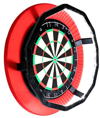 Dartscheibe Beleuchtung – Helle 360 Grad LED Beleuchtung mit Freiem Spielbereich, zur Uneingeschränkten Nutzung, Passend für 26 Zoll Dartscheibe