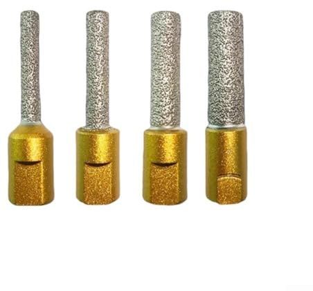 Lot de 4 forets avec filetage M10 pour perçage de carrelage en granit, marbre, compatible avec meuleuse d'angle pour joints de pierre