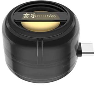 Yarryuter Portable Mini Speaker Universal Type-C Sound Box Type-C Plug in Mobile Phone Amplifier External Wired Home Clear Black