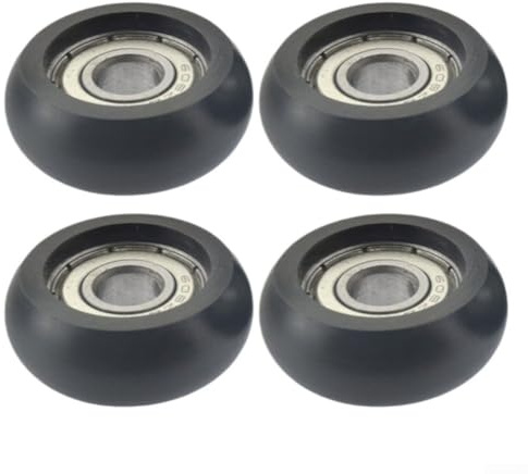 Rudergerät-Rollen, Kunststoff, Stahl, Führungsrollen für Fitnessgeräte, glatte, geräuscharme, Ersatzteile für Heim-Fitnessgeräte, schwarz, 32 x 12 x 8 mm, 4 Stück