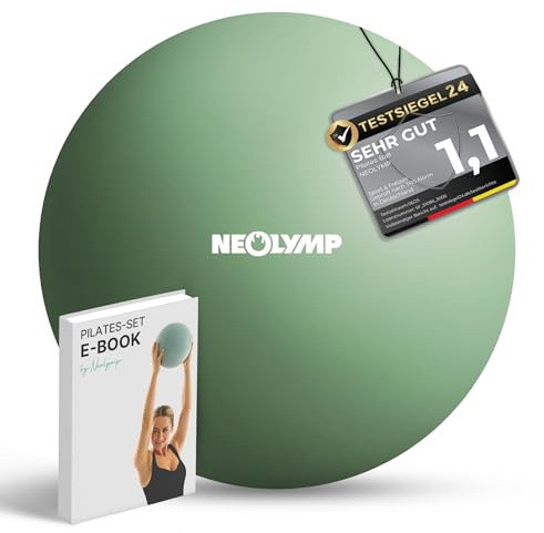 NEOLYMP Pilatesball 20 cm - Rutschfester Pilates Ball inkl. Pumpe - Mini Gymnastikball aus Silikon für Core-Training, Balance, Yoga, Pilates & Physiotherapie - kompakter Exercise Ball