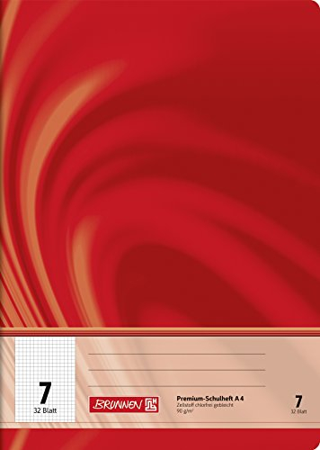 BRUNNEN Schulheft Premium Vivendi | A4, Lineatur 7, 32 Blatt, rot