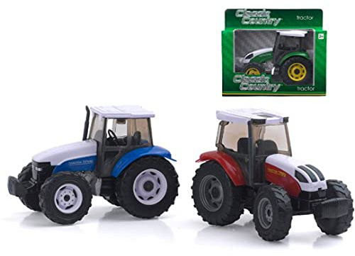 CLASSIC COUNTRY from Peterkin | Tractor Toy Vehicle | 14cm Red / Blue / Green Farm Tractor with detailed features and free wheel action | 1:32 Scale | Diecast Vehicles | Ages 3+