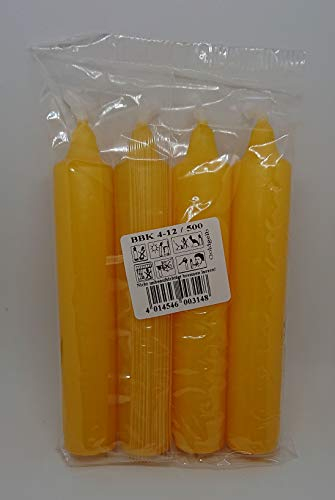 EWA Adventskerzen gelb 'Größe 23x105mm' Baumkerzenkerzen ' BBK-4-12-500