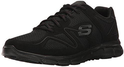 Skechers Herren Satisfaction Sneaker, Schwarz (Black 58350-BKGY)