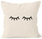 MoonWorks Kissenbezug Schlafende Augen Wimpern Eye Lashes Müde Schlafen Mascara Kissen-Hülle Deko-Kissen Baumwolle Natur 40cm x 40cm