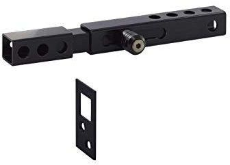 THIRARD - Verrou Coulissant Cadenassable Portail - Acier Cémenté - Pêne Coulissant - Verrouillage Efficace et Rapide - Installation Facile - 21,5 cm Fermé - Noir