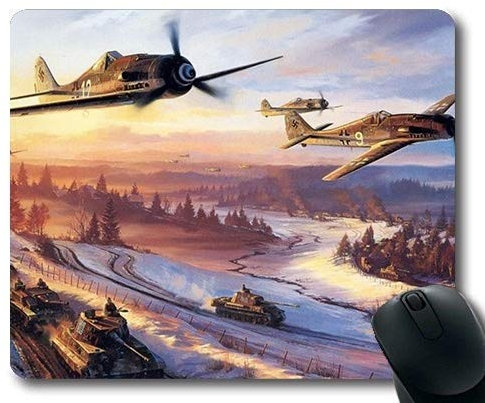 Vintage Flugzeuge, Gaming Mauspad, Kämpfer Kirby, Mauspad mit genähten Kanten