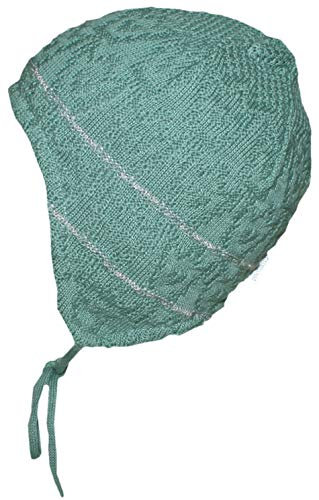 maximo Warm haltende Wintermütze, Mint Grün mit grau Glitzerndem STR, z.Binden 300100 (49 cm)