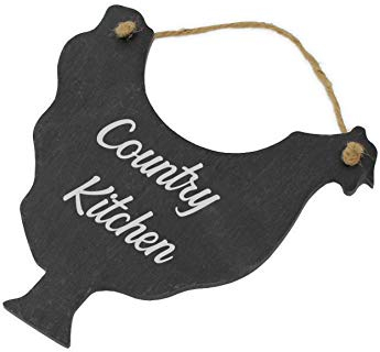 Country Kitchen - Placa de pizarra con diseño de gallina