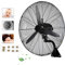 HLILY Ventilador Oscilante De Pared,Ventilador Eléctrico con 3 Velocidad,Ventilador Industrial De Pared Negro,120 °,Ventilador Servicio Pesado para Almacén De Taller De Fábrica (22in-31in)