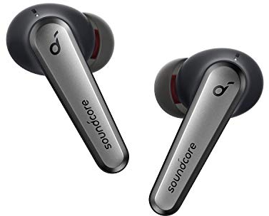 Soundcore Liberty Air 2 Pro Cuffie True Wireless, Cancellazione attiva rumore, PureNote, 6 mic per chiamate, 26h di svago, EQ personalizzato HearID, Bluetooth 5, Ricarica wireless, Nero (Onyx Black)