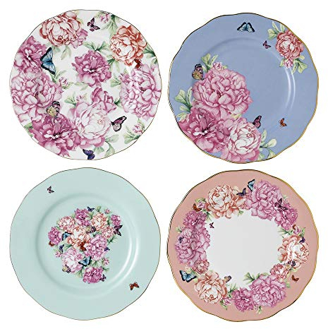 Royal Albert 1056232 Set di Piatti da 20 cm, in Porcellana fine, Blu, Verde, Bianco