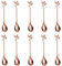 AnSaw - Cuillères à café élégantes en feuille d'or rose, 10 pièces, mini cuillères à thé en acier inoxydable de 4,7 pouces, parfaites pour les démitases et les petites portions