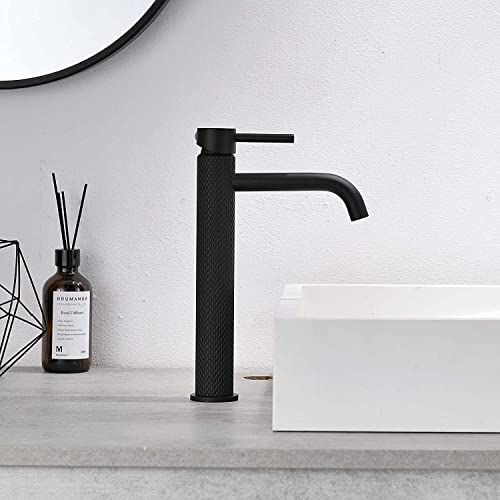 TIMACO Schwarz Wasserhahn Bad Waschtischarmatur Einhebel-Mischbatterie Badarmatur Waschbecken Badezimmer Kaltes und Heißes Wasser Vorhanden