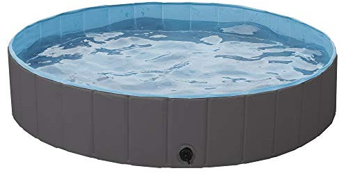 costoffs Paddling/Swimming Pools for Large/Small/medium Dogs/Puppy Bath Tub for Garden/Indoor/Outdoor Foldable/Folding Pool 4 Colors M/L/XL/XXL (Black, XL (140 x 30 cm))