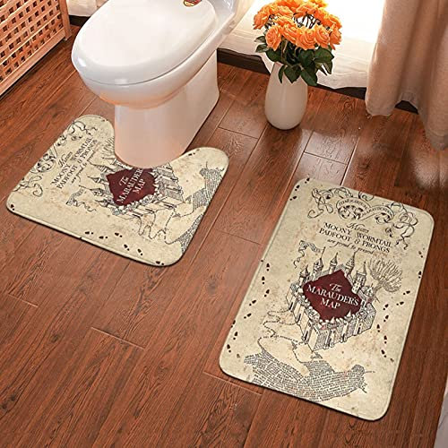 Harry Potter Lot de 2 tapis de salle de bain antidérapants absorbants Taille unique