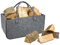 Froadp 4 Stück Filz Kaminholztasche Filztaschen Tragfähigkeit bis 30KG Tragbarer Feuerholzkorb aus Vliesstoff Faltbare Spielzeugtasche Kamintasche Widerstandsfähig Holzkörbe (Mittelgrau)