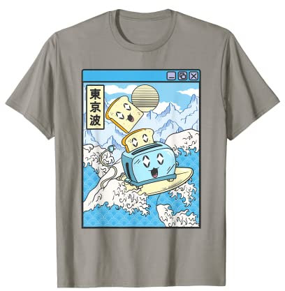 Tostadora de surf Happy Toast Japan Waves Kawaii Vaporwave Camiseta