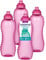 Sistema Twist ’n’ Sip Squeeze Gourde sport - Gourde à eau étanche - 460 ml - Sans BPA - Rose - Lot de 4