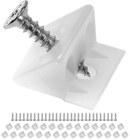 Möbel Keile für Schublade und Schrank, 30 Pack, 14 x 9 mm Eckkeile, M2 x 16 mm Holzschrauben, Reparatur Set für durchhängende Schubladenböden, Schrankrückwände, Ersatz Rückwandverbinder Möbelstück