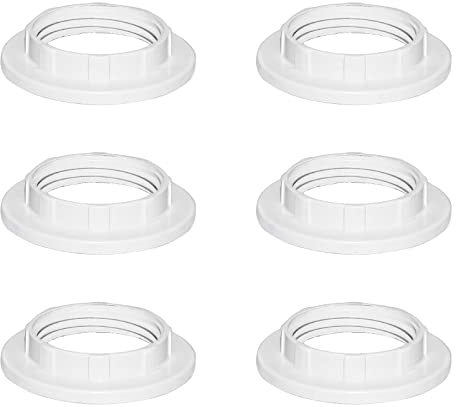 Lampenschirm Reduzierring Schraubring E14 Weiß 28MM, Lampenschirm Schraubring E14 für Lampenschirm Halterung, Tischlampe, Deckenleuchten, Stehlampe, lampenschirm Ring e14 Kunststoff, 6 Stück