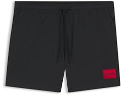 HUGO Quick-Drying Swim Shorts with Red Logo Label