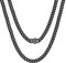 Bestyle Kette Herren Edelstahl Panzerkette 5mm Kubanische Gliederkette Halskette Schwarz Hip Hop Schmuck für Männer Frauen Jungen Kettenlänge 76cm