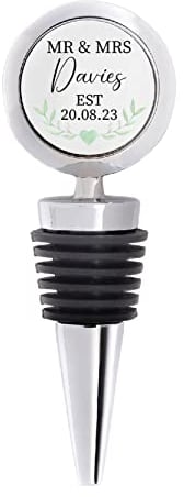 Personalised Keepsake Couple Married Metal Wine Bottle Stopper Wedding Gift