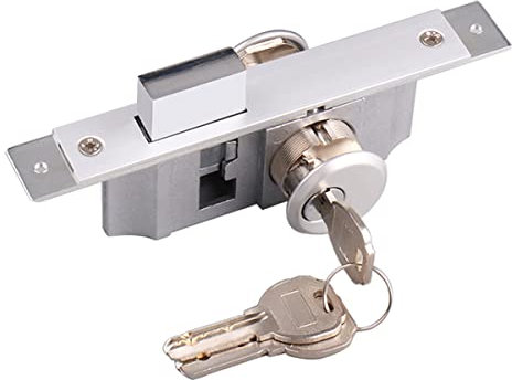 Storefront Door Mortise Lock Cylinder Deadbolts Kit,Door Lock Replacement Parts,Glass Framed Central Door Lock Commercial Door Deadbolts with 3 Keys