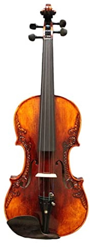 Violinen Violine In Voller Größe, Geschnitztes Muster, Geige, Handgefertigt, 4/4 Violine Mit Bogenbrücke, Saitenkoffer-Set